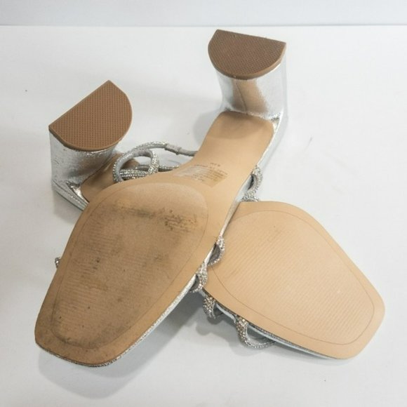 Aqua Livyr Rhinestone High Heel Slide Sandals -8.5 - Picture 4 of 5